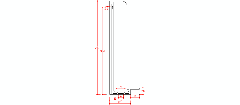 Urinario En Seccion Vertical, Modelo 03